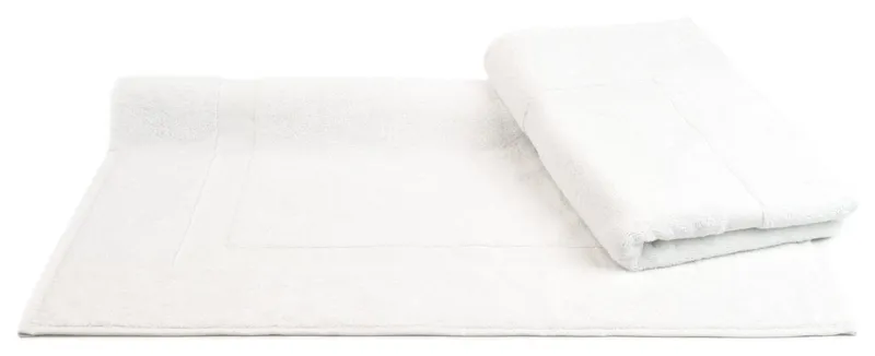 Dobby Border Luxury Hotel and Spa Bath Mat, Set of 2, White