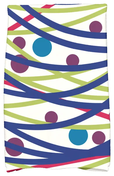 Doodle Decorations Decorative Holiday Geometric Print Hand Towel, Royal Blue