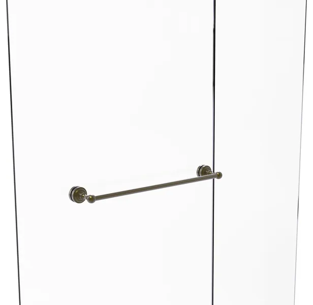 Dottingham 18" Shower Door Towel Bar, Antique Brass