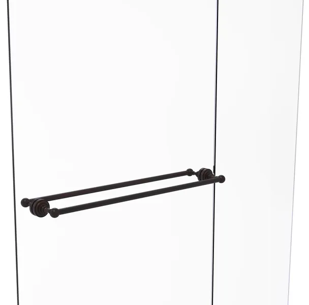 Dottingham 30" Back to Back Shower Door Towel Bar, Venetian Bronze