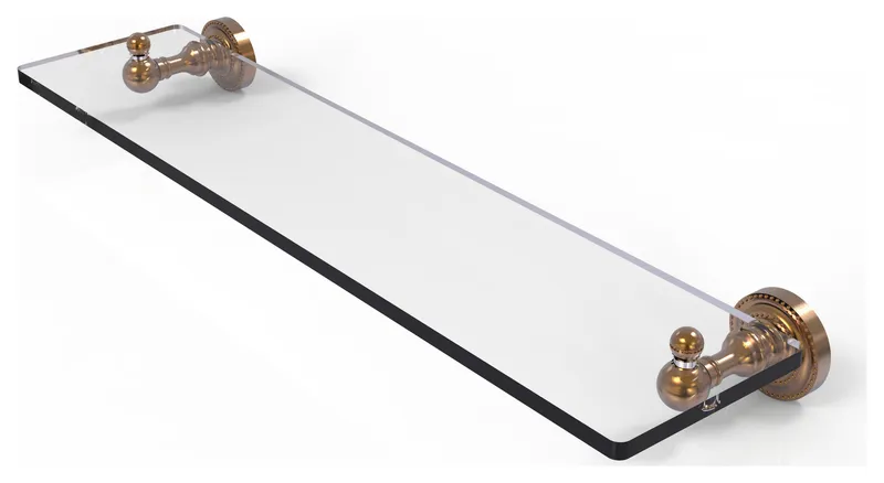 Dottingham Collection 22 " Glass Vanity Shelf, Beveled Edges, Brushed Bronze