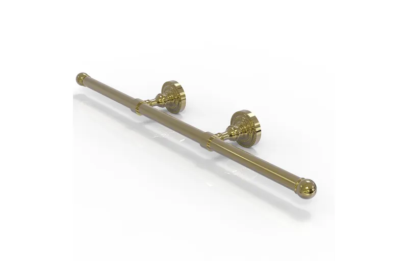 Dottingham Wall Mounted Horizontal Guest Towel Holder, Unlacquered Brass