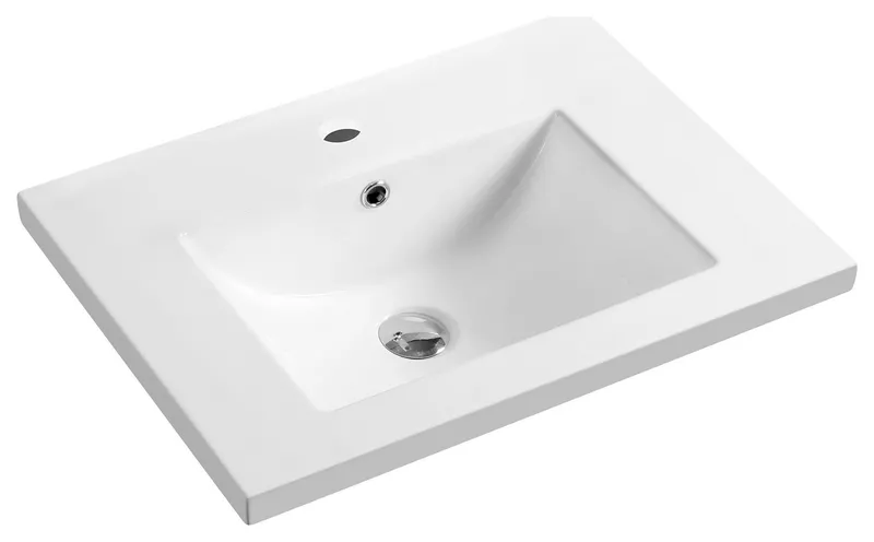 Dowell 18" FTB White Ceramic Single Bathroom Vanity Basin, 24wx18dx7h