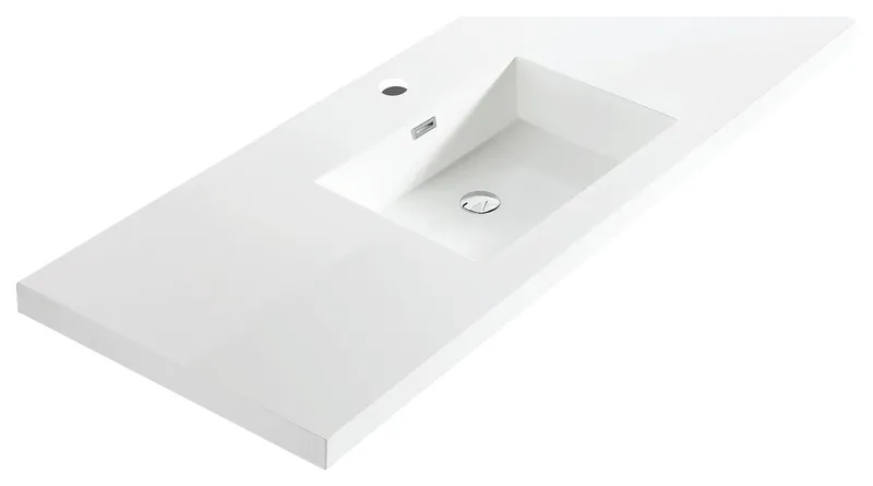 Dowell 22" FTB Resin Bathroom Vanity Basin, White, 61wx22dx6h 1-Sink