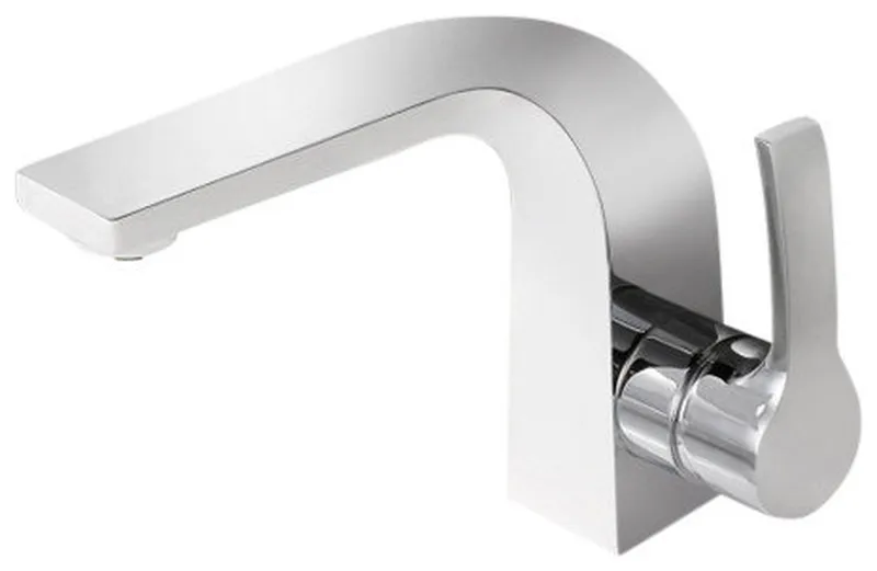 Dowell 8001/019 Series Single Handle Bathroom Faucet, Chrome With White