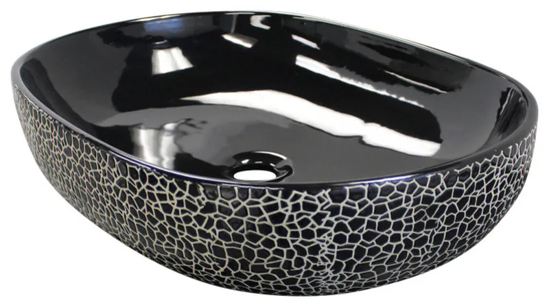 Dowell Ceramic Oval Vessel Sink, Black