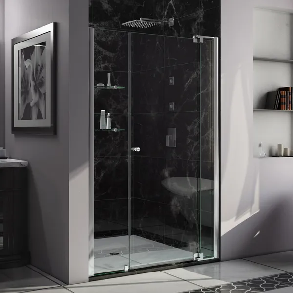 DreamLine Allure 53-54"Wx73"H Frameless Pivot Shower Door, Chrome