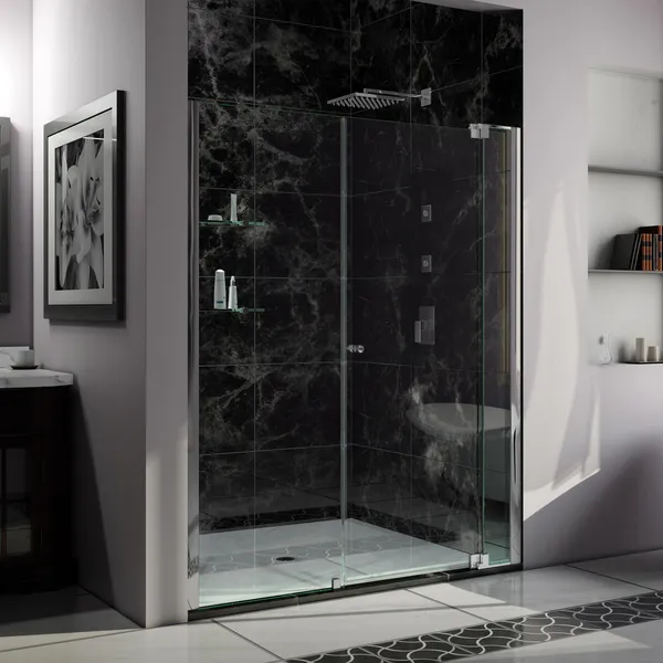 Dreamline Allure 58 To 59" Frameless Pivot Shower Door, Clear Glass Door