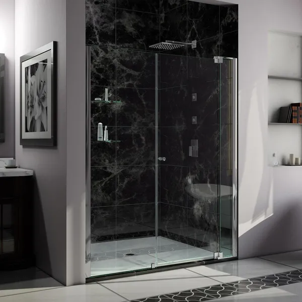 Dreamline Allure 66 To 67" Frameless Pivot Shower Door, Clear Glass Door