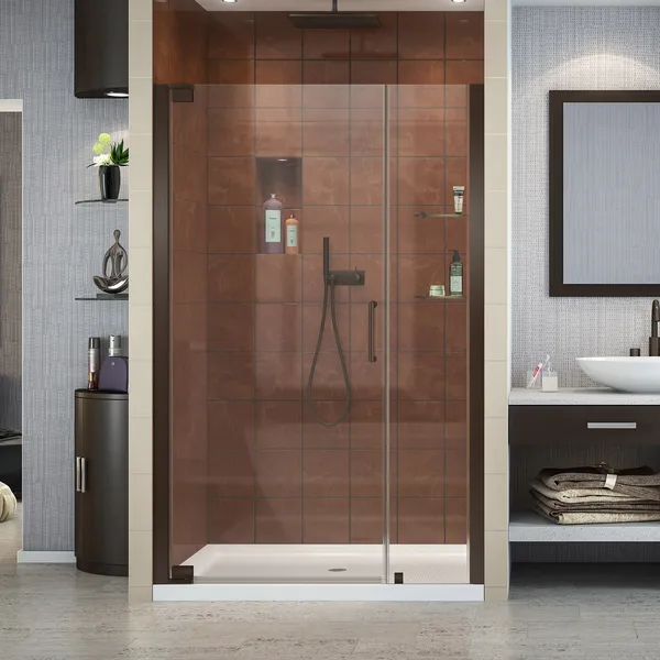 DreamLine Elegance 39-41"W Frameless Pivot Shower Door, Oil Rubbed Bronze
