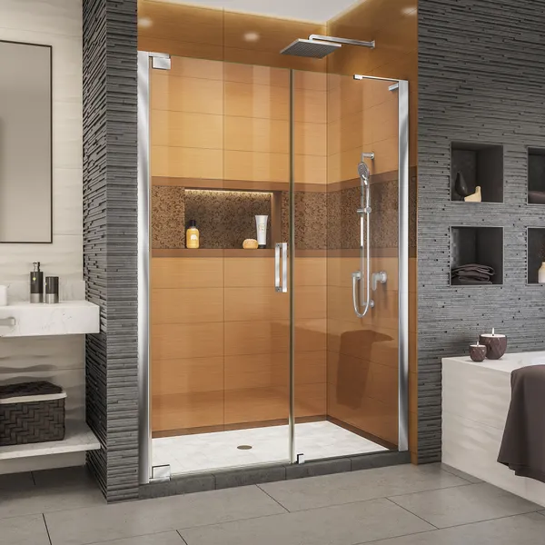 DreamLine Elegance-LS 49 - 51"Wx72"H Frameless Pivot Shower Door, Chrome