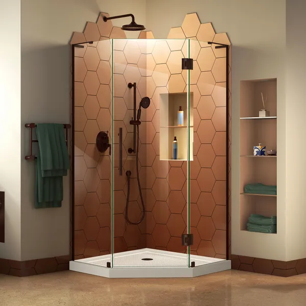 Dreamline Prism 34"x34" Dframeless Shower Enclosure With Shower Base