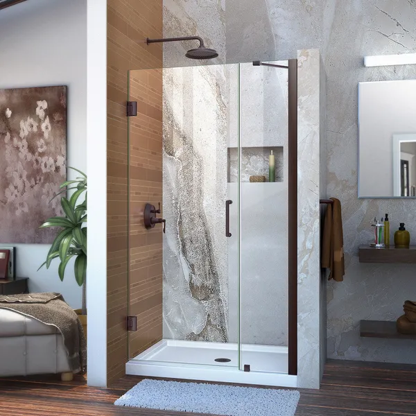 DreamLine Unidoor 41" to 42" Frameless Hinged Shower Door, Oil Rubbed Bronze
