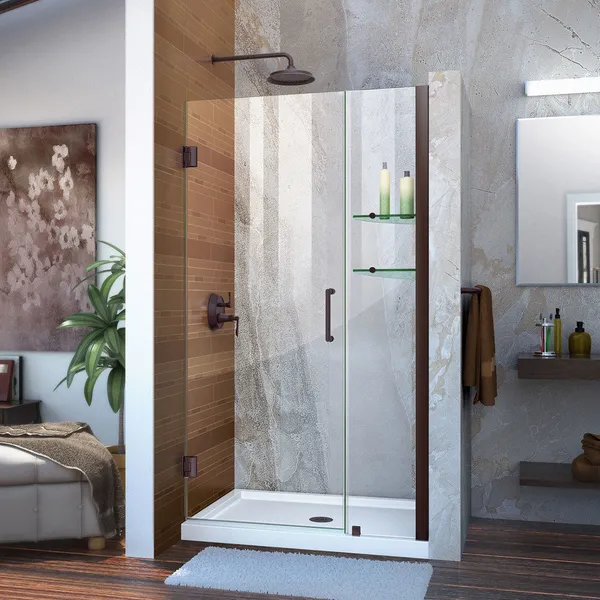 DreamLine Unidoor 41" to 42" Frameless Hinged Shower Door, Oil Rubbed Bronze