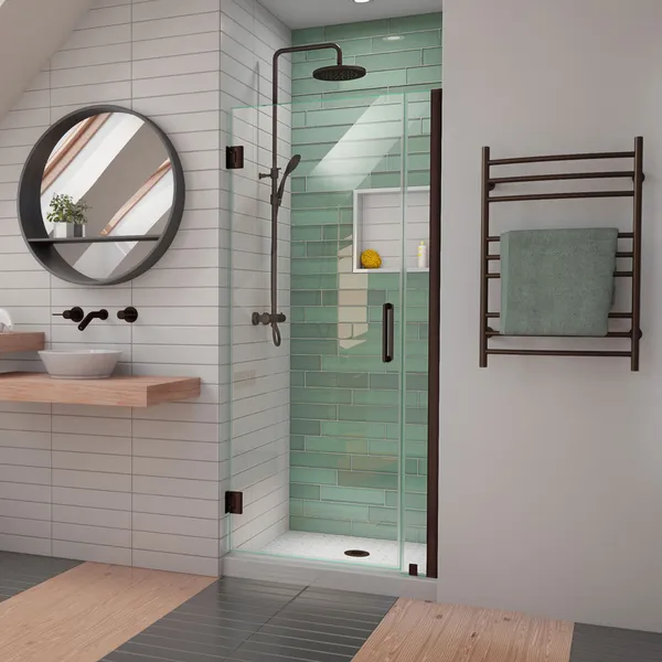 DreamLine Unidoor-LS 29-30"W Frameless Hinged Shower Door, Oil Rubbed Bronze