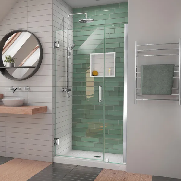 DreamLine Unidoor-LS 36-37"Wx72"H Frameless Hinged Shower Door, Chrome