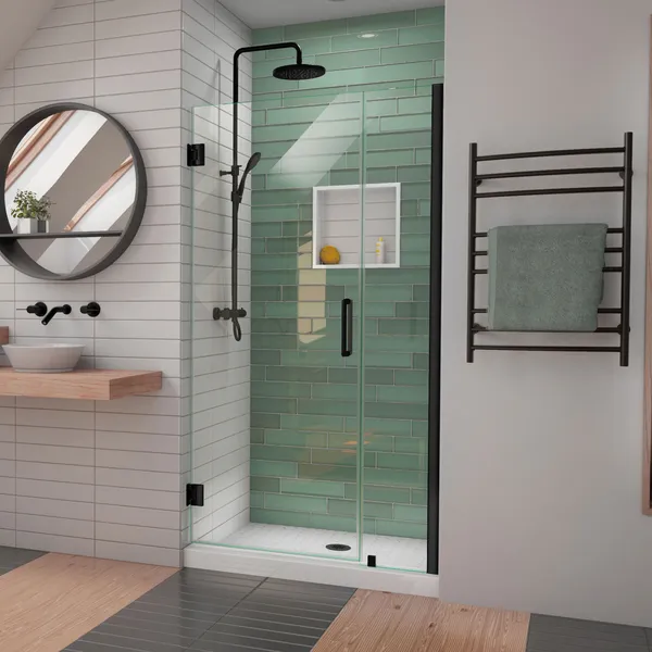 DreamLine Unidoor-LS 38-39"Wx72"H Frameless Hinged Shower Door, Satin Black