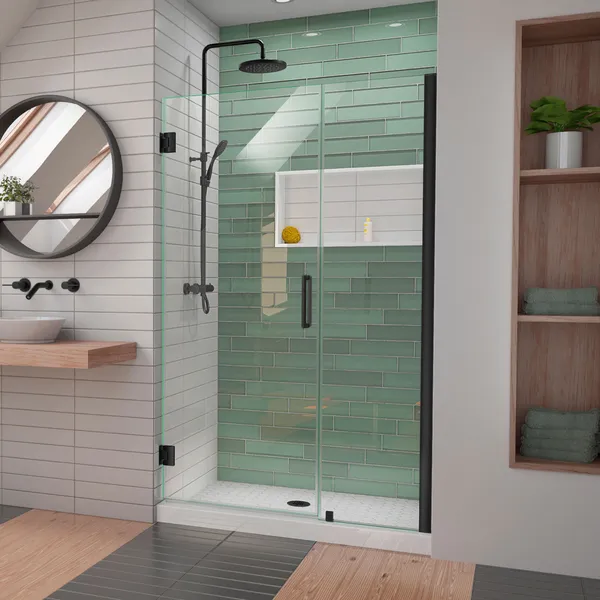DreamLine Unidoor-LS 42-43"Wx72"H Frameless Hinged Shower Door, Satin Black