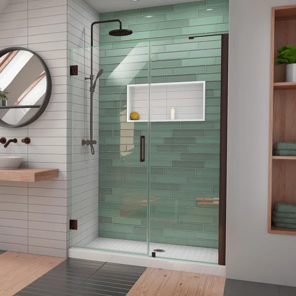 DreamLine Unidoor-LS 49-50"W Frameless Hinged Shower Door, Oil Rubbed Bronze