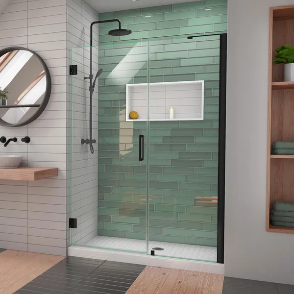 DreamLine Unidoor-LS 51-52"Wx72"H Frameless Hinged Shower Door, Satin Black