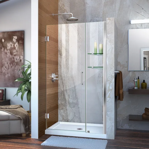 Dreamline Unidoor Min 35" To Max 36" Frameless Hinged Shower Door