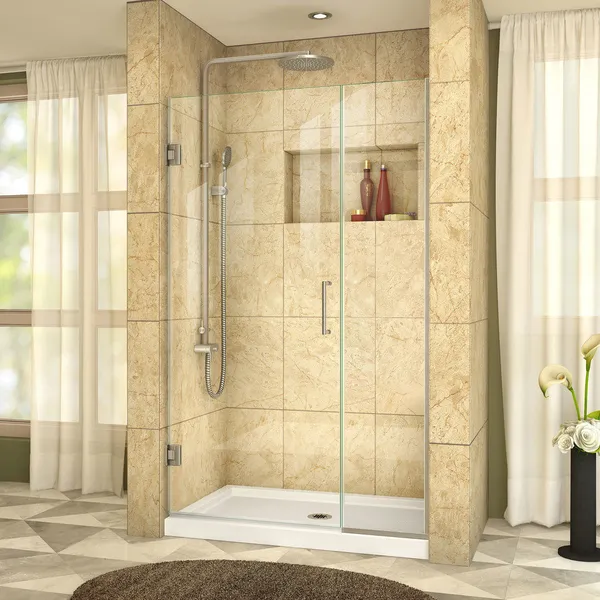 DreamLine Unidoor Plus 43.5" to 44"x72" Hinged Shower Door, Brushed Nickel