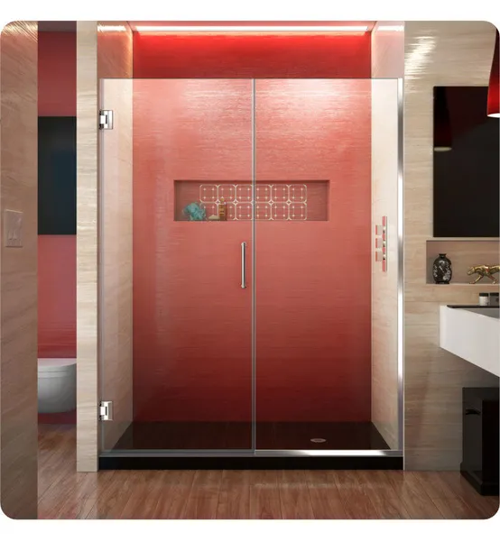 DreamLine Unidoor Plus Hinged Shower Door w/Clear Glass, SHDR-245757210-09