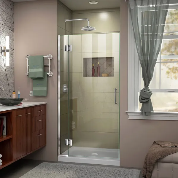 DreamLine Unidoor-X 30"Wx72"H Frameless Hinged Shower Door, Chrome