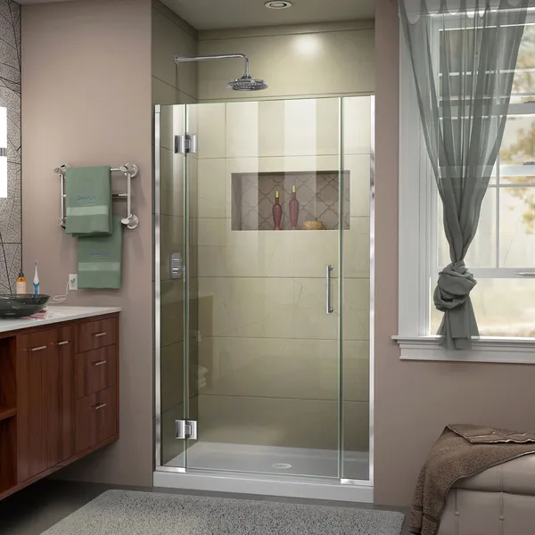DreamLine Unidoor-X 35 1/2-36"Wx72"H Frameless Hinged Shower Door, Chrome