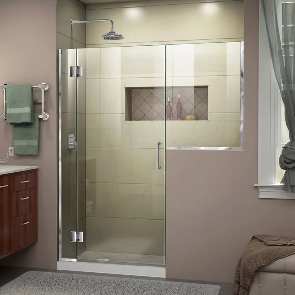 DreamLine Unidoor-X 55-55 1/2x72 Hinged Shower Door, Chrome, D1252436-01
