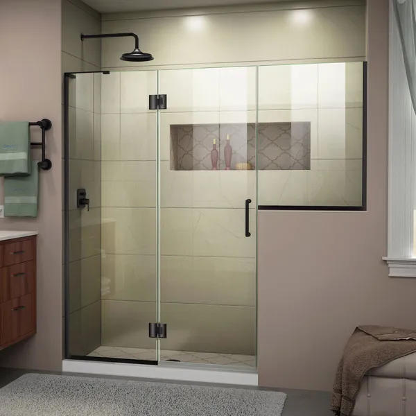 DreamLine Unidoor-X 71-71 1/2x72 Hinged Shower Door, Satin Black, D3232434L-09