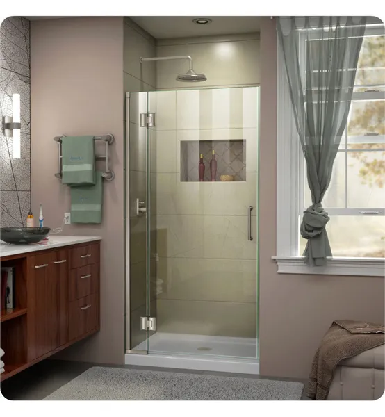 DreamLine Unidoor-X Hinged Sliding Shower Door in Satin Black, D12806572-09