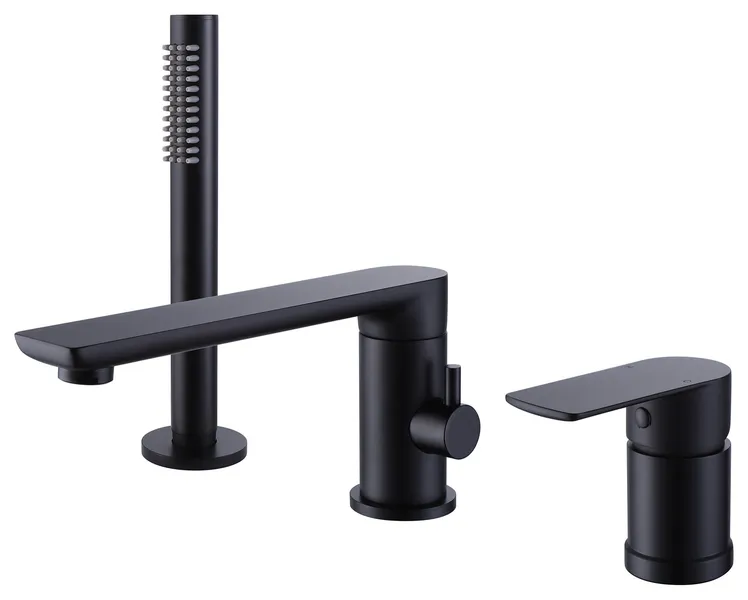 Dual Handle Deck Mounted Tub Faucet with Handshower