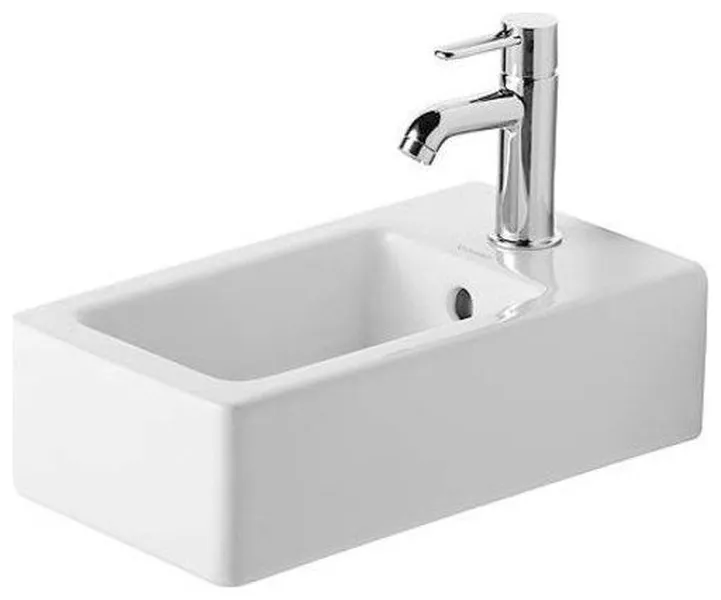 Duravit 070225-1HOLE Vero 9-7/8" Rectangular Ceramic Wall Mounted - White /