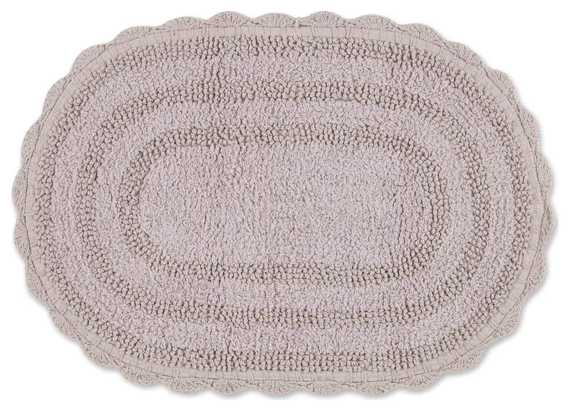 Dusty Lilac Small Oval Crochet Bath Mat