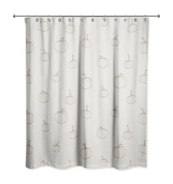 Dusty Rose Mini Pumpkin Pattern 71x74 Shower Curtain