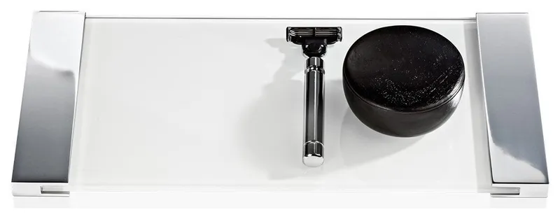 DW TAB 34 Bathroom Tray in Opal Glass/Chrome