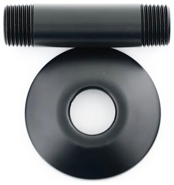 Dyconn Faucet WSA1603-BLK Ceiling Shower Arm with Flange, 3", Black