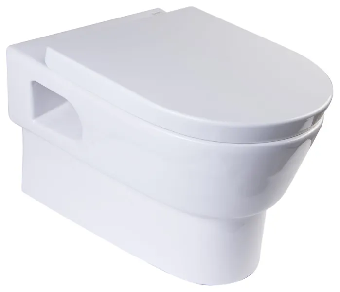 Eago WD332 Elongated Modern Wall Mount Dual Flush Toilet Bowl Only - White