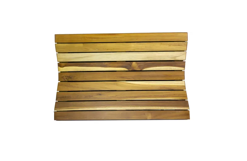 EcoDecors Teak Shower Bath Floor Mat, Natural Earthy Teak, 23"x15"