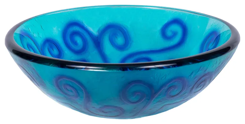 Eden Bath EB_GS16 Green And Blue Swirls Tempered Glass Vessel Sink
