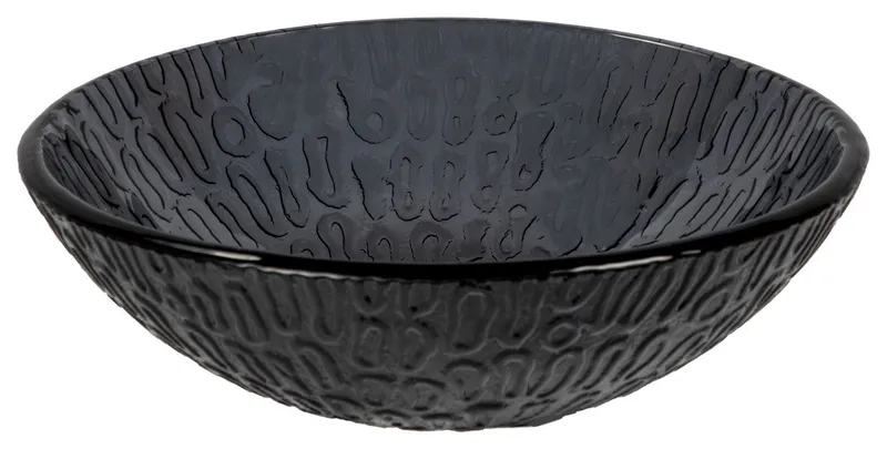 Eden Bath EB_GS43 Round Freeform Hoops Glass Vessel Sink In Charcoal Gray