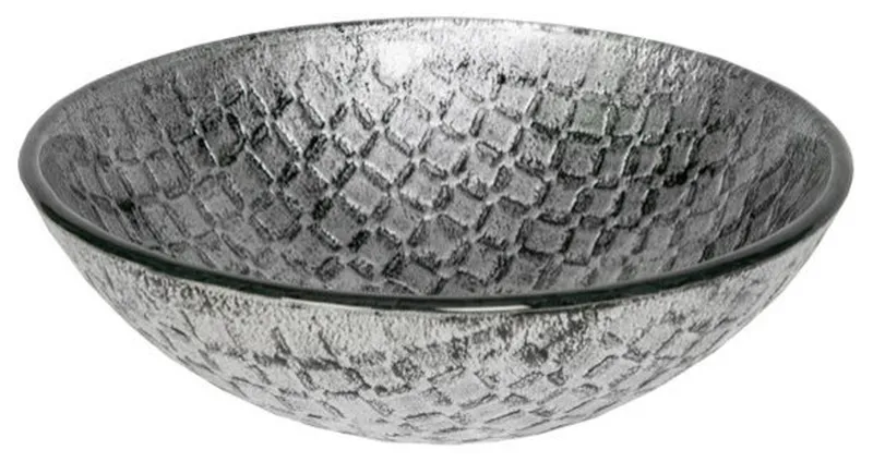 Eden Bath EB_GS54 Silver Squares Tempered Glass Vessel Sink
