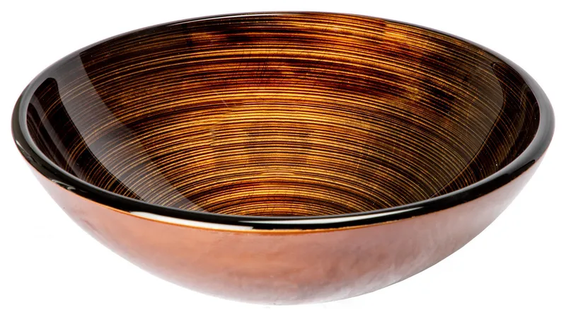 Eden Bath EB_GS72 Brown and Gold Rings Glass Vessel Sink