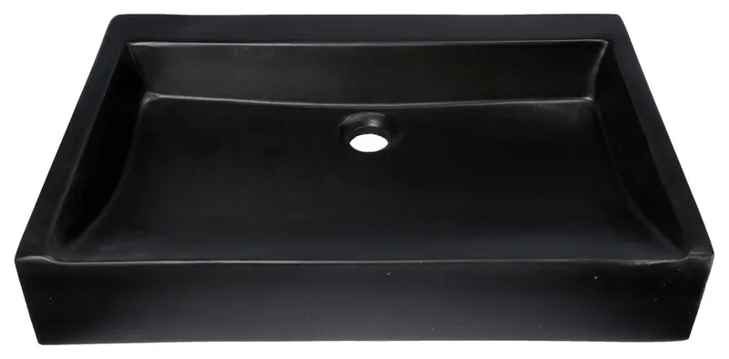 Eden Bath EB_N006CB Rectangular Sloped Concrete Vessel Sink - Charcoal