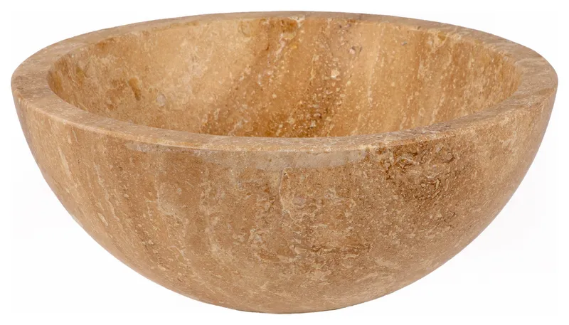 Eden Bath EB_S003BT-H Small Vessel Sink Bowl - Honed Beige Travertine