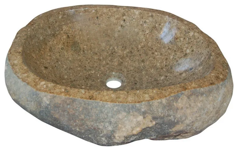 Eden Bath EB_S019RR-P Natural River Rock Boulder Sink - Polished Interior