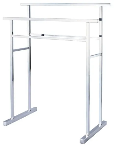 Edenscape Pedestal Steel Construction Towel Rack, Polished Chrome