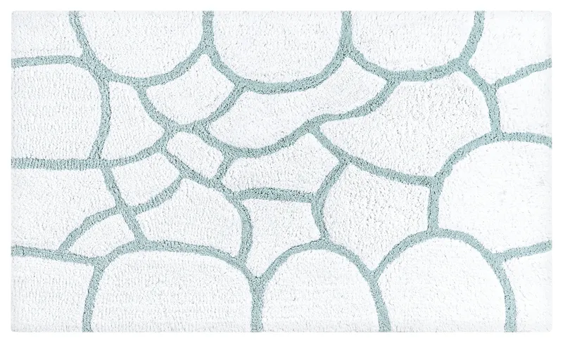 Edington Machine Tufted Bath Mat, Blue, 21x34