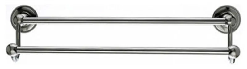 Edwardian Bath 18" Double Towel Rod - Brushed Satin Nickel - Beaded Back Plate